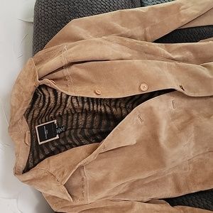 COLEBROOK & CO TAN SUEDE/LEATHER JACKET